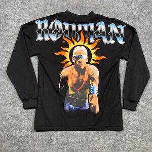 Dennis Rodman Graphic Long Sleeve Shirt Black Sunburst Men Small New